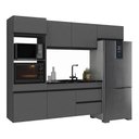 Ver imagem 1 de Armário Cozinha Modulada Completa Suspensa 251,5cm Milano Multimóveis Mp2408 Cinza