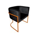 Ver imagem 2 de Kit 8 Poltronas Decorativa Sala de Estar Base de Ferro Cobre Veludo Preto