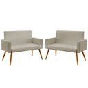 Ver imagem 1 de Kit 2 Poltronas Namoradeira Vega Courino Bege Aradecor