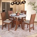 Ver imagem 4 de Conjunto Mesa Redonda Maya com 4 Cadeiras Paraty - Bagum Bege Naturalle e Off White