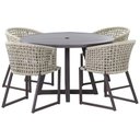 Ver imagem 1 de 4 Cadeiras Corda Náutica Bali e Mesa Tampo Ripado em Alumínio Luxo Área, Jardim, Piscina - Trama Ori