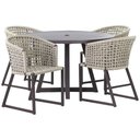 Ver imagem 2 de 4 Cadeiras Corda Náutica Bali e Mesa Tampo Ripado em Alumínio Luxo Área, Jardim, Piscina - Trama Ori