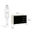 Ver imagem 3 de Balcão de Pia sem Tampo para Cozinha 120cm 2 Portas e 4 Gavetas Luci Luciane Móveis
