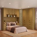 Ver imagem 1 de Quarto Modulado Queen 6 Peças Altezza Clean Belmax:Freijó