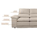 Ver imagem 6 de Sofá Plaza 2,30m com Molas no Assento Retrátil e Reclinável Velosuede - Netsofas - Bege