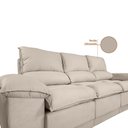 Ver imagem 3 de Sofá Plaza 2,30m com Molas no Assento Retrátil e Reclinável Velosuede - Netsofas - Bege