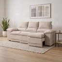 Ver imagem 1 de Sofá Plaza 2,30m com Molas no Assento Retrátil e Reclinável Velosuede - Netsofas - Bege