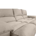 Ver mais imagens de Sofá Plaza 2,30m com Molas no Assento Retrátil e Reclinável Velosuede - Netsofas - Bege