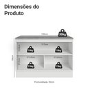 Ver imagem 2 de Balcão de Cozinha 120 Cm 2 Portas Branco/preto Lux Madesa Branco/preto