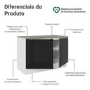 Ver imagem 3 de Balcão de Cozinha 120 Cm 2 Portas Branco/preto Lux Madesa Branco/preto