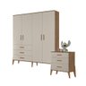 Quarto Infantil com Guarda Roupa 4 Portas e Comoda Carvalho Canaã Baby - 1
