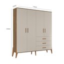 Ver imagem 5 de Quarto Infantil com Guarda Roupa 4 Portas e Comoda Carvalho Canaã Baby