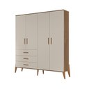 Ver imagem 2 de Quarto Infantil com Guarda Roupa 4 Portas e Comoda Carvalho Canaã Baby