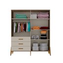 Ver imagem 3 de Quarto Infantil com Guarda Roupa 4 Portas e Comoda Carvalho Canaã Baby