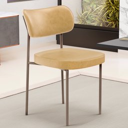 Cadeira Decorativa Sala de Jantar Melina Base Arena L02 Couríssimo Fendi - Lyam Decor - 2