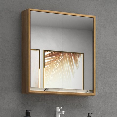 Armário de Banheiro 60cm 02 Portas com Espelho Ref 651 Cewal - Itapuã/thassos