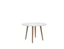 Ver imagem 2 de Conjunto Mesa de Jantar Malina Sala Redonda com Vidro Modelo Retrô com Pés em Madeira Cor Branco Rv