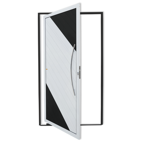 Porta Pivotante Alumínio Lambril Savana c/Puxador D.Mix Preto 100 Brimak