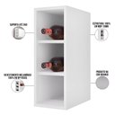 Ver imagem 4 de Nicho Aéreo Adega Garrafeiro 20cm com 3 Divisórias Lizze M05 Branco - Inoviza