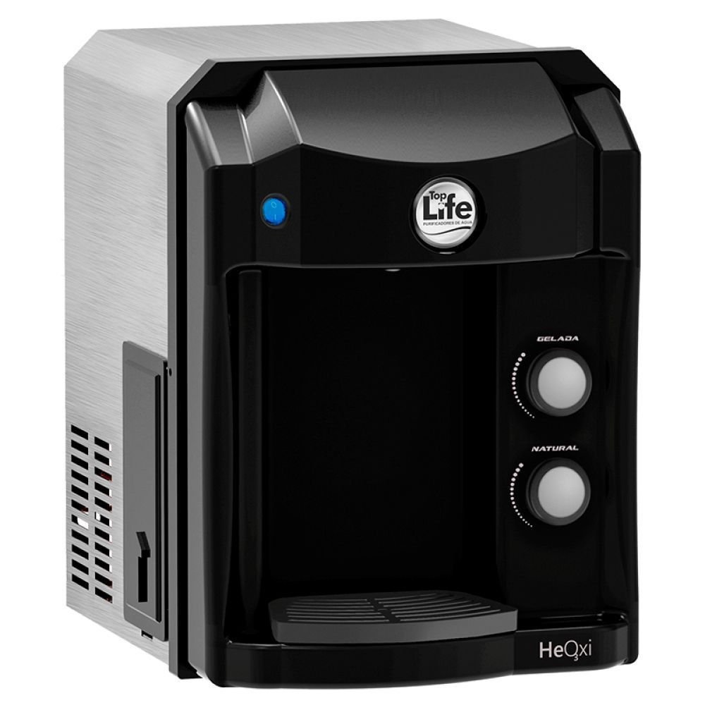 Purificador de Água Refrigerado HEOXI - Top Life - LINHA ALCALINA COM OZÔNIO - Preto 220v - 1