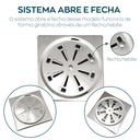 Ver imagem 2 de Ralo Grelha Para Banheiro 15x15 Inox Alto Padrão Abre Fecha