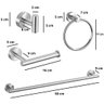 Kit Acessórios de Banheiro 4 Peças Inox 304 Fosco B1011 - 3