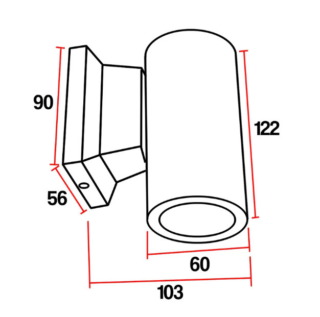 ARANDELA TUBE 1 FACHO IP65 3W 3000K BRANCO LDODN912 LEDO - 3