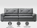 Ver imagem 6 de Sofá com Carregador Usb e Molas no Assento Retrátil Reclinável Nice 2,50m Velosuede - Netsofas