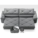 Ver imagem 4 de Sofá com Carregador Usb e Molas no Assento Retrátil Reclinável Nice 2,50m Velosuede - Netsofas