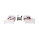 Ver imagem 3 de Kit 2 Camas Solteiro para Colchão 88x188cm com Mesa de Cabeceira 2 Portas Multimóveis Mp4374