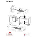 Ver imagem 6 de Kit 2 Camas Solteiro para Colchão 88x188cm com Mesa de Cabeceira 2 Portas Multimóveis Mp4374