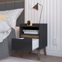 Ver imagem 2 de Mesa de Cabeceira Pés Palito Gabriela com Gaveta e Nicho:preto