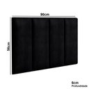 Ver imagem 3 de Cabeceira Quarto Suspensa Solteiro Lisa Dubai 90cm - Preto Suede