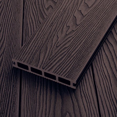 Deck Área Externa em Wpc Cor Café 290cm X 15cm Rm Decor