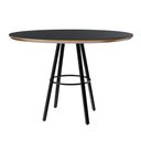 Ver imagem 1 de Mesa de Jantar Boston Class Aço Carbono Preto Redonda Nozes 1.30 Cm Vidro Preto