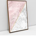 Ver imagem 1 de Quadro Decorativo em Canvas Geométrico Mármore Rosa TaColado Moldura Flutuante 4,5cm Freijó 120 x 80