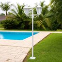 Ver imagem 4 de Kit 2 Postes Luminária Branco 1,6m Jardim 2 Lâmpadas E27 Grega Lente Fosca Dital