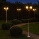 Ver imagem 6 de Kit 2 Postes Luminária Branco 1,6m Jardim 2 Lâmpadas E27 Grega Lente Fosca Dital