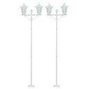 Ver imagem 1 de Kit 2 Postes Luminária Branco 1,6m Jardim 2 Lâmpadas E27 Grega Lente Fosca Dital