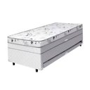 Ver imagem 2 de Cama Box Baú Solteiro Conjugado com Cama Auxiliar Bicama 3 em 1 Matelassê Branco Bello Box
