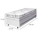 Ver imagem 3 de Cama Box Baú Solteiro Conjugado com Cama Auxiliar Bicama 3 em 1 Matelassê Branco Bello Box