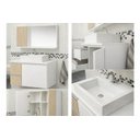 Ver imagem 4 de Kit Gabinete Cuba e Espelheira 60cm para Banheiro Moderno:branco/vermelho