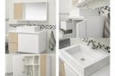 Ver imagem 4 de Kit Gabinete Cuba e Espelheira 60cm para Banheiro Moderno:branco/vermelho