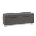 Ver imagem 4 de Recamier Madri 140cm com Rodinhas Veludo Grafite Inova Decor