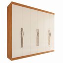 Ver imagem 2 de Guarda Roupa Casal 6 Portas e 2 Gavetas Leonard Off White/Cinamomo