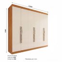 Ver imagem 3 de Guarda Roupa Casal 6 Portas e 2 Gavetas Leonard Off White/Cinamomo