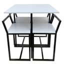 Ver imagem 1 de Mesa Prime 4 Cadeiras Quadrada BF Decor Prime Compacta Preto/Branco