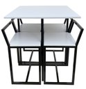 Ver imagem 1 de Mesa Prime 4 Cadeiras Quadrada BF Decor Prime Compacta Preto/Branco