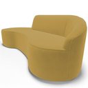 Ver imagem 3 de Sofá 4 Lugares Curvo Living Firenze Direito D02 Veludo Mostarda 260cm C-279 - Lyam