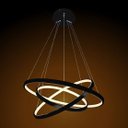 Ver imagem 3 de Lustre Pendente Moderno 3 Anéis Led 60w Preto Branco Quente Bivolt 9001-3p